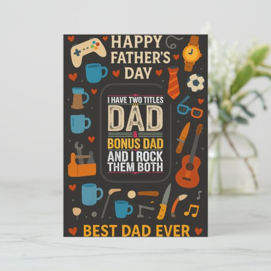 Ik heb twee titels pap ik rock ze beide vader Kaar Kaart (Staand voorkant)