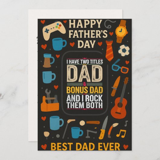 Ik heb twee titels pap ik rock ze beide vader Kaar Kaart (Voorkant / Achterkant)