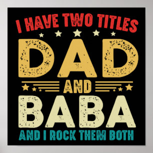 Ik heb twee titels papa en baba Vaderdag Poster