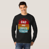 Ik heb twee titels papa en computertechnicus t-shirt (Voorkant volledig)