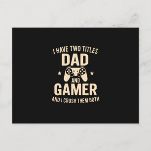 Ik heb twee titels Papa en Gamer Leuk Gaming Vader Feestdagenkaart