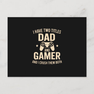 Ik heb twee titels Papa en Gamer Leuk Gammende Vad Briefkaart