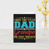 Ik heb twee titels Papa en Opa Grappige Vader&#; Kaart (Gele Bloem)