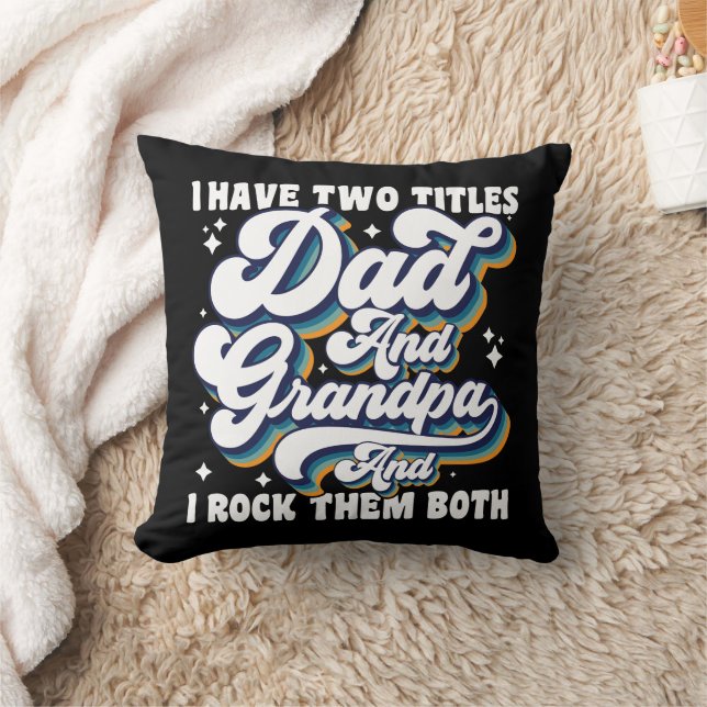 Ik heb twee titels papa en opa Vaderdag leuk Kussen (Deken)
