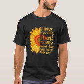 Ik heb twee titels tante en tante zonnebloem mo t-shirt (Voorkant)