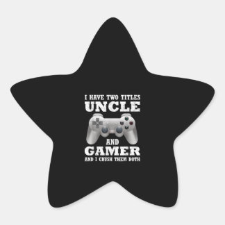 Ik heb twee titels Uncle Gamer Funny Gamer Ster Sticker