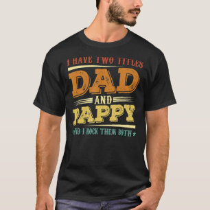 Ik heb twee titels vader en papie Mannen retro dec T-shirt