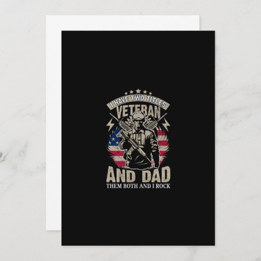 Ik heb twee titels veteraan en vader en ik rock ze kaart (Voorkant / Achterkant)