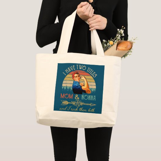 Ik heb twee titels voor mama en nonna grappenmaaks grote tote bag (Voorkant (product))