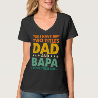 Ik heb twee titels voor papa en Bapa Retro Colour  T-shirt