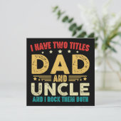 Ik heb twee titels voor papa en oom Funny Vaderdag Kaart (Staand voorkant)