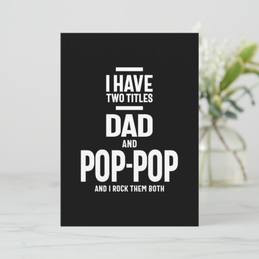Ik heb twee titels voor papa en Pop-Pop Bedankkaart (Staand voorkant)
