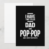 Ik heb twee titels voor papa en Pop-Pop Kaart (Voorkant / Achterkant)