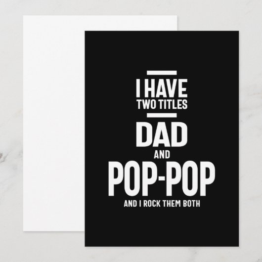 Ik heb twee titels voor papa en Pop-Pop Kaart (Voorkant / Achterkant)