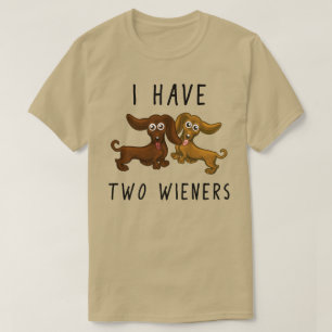 Ik heb twee wieners, grappige dachshund t-shirt