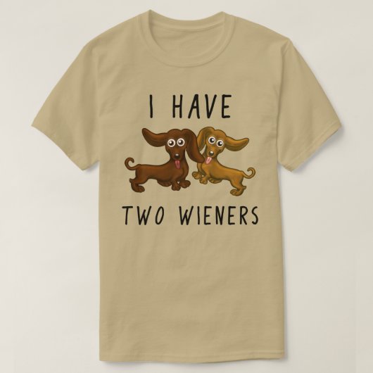Ik heb twee wieners, grappige dachshund t-shirt (Design voorkant)