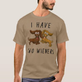 Ik heb twee wieners, grappige dachshund t-shirt (Voorkant)