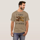 Ik heb twee wieners, grappige dachshund t-shirt (Voorkant volledig)