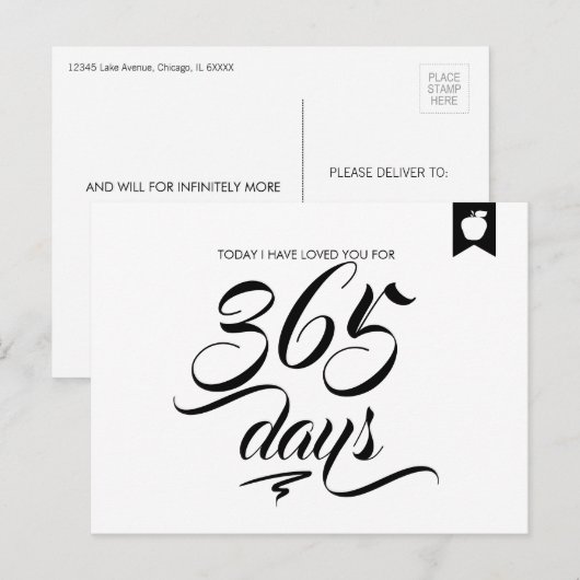 Ik heb van je gehouden dagen Jubileum liefde Brief Briefkaart (Voorkant / Achterkant)