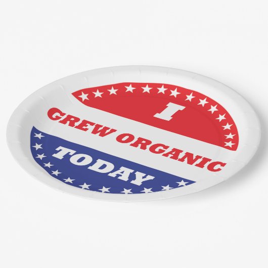 Ik heb vandaag biologisch geteeld papieren bordje (Gekanteld)