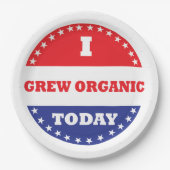 Ik heb vandaag biologisch geteeld papieren bordje (Voorkant)