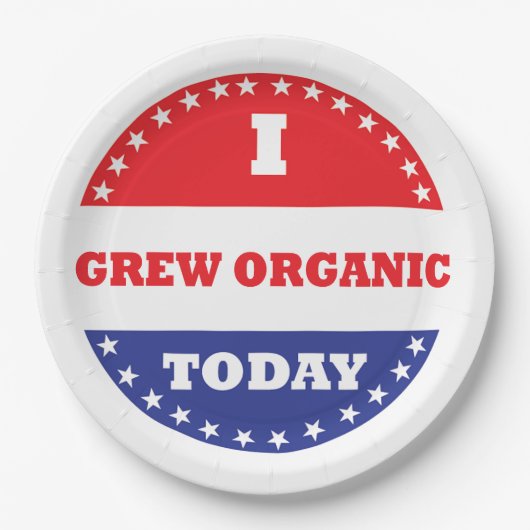 Ik heb vandaag biologisch geteeld papieren bordje (Voorkant)