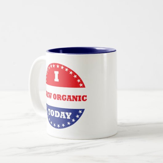 Ik heb vandaag biologisch geteeld tweekleurige koffiemok (Voorkant links)