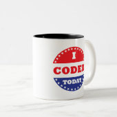 Ik heb vandaag code geschreven tweekleurige koffiemok (Voorkant rechts)