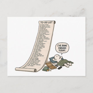 Ik heb vandaag genoeg gedaan – Grappige To-Do Lijs Briefkaart