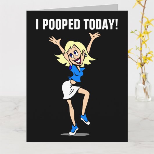 IK HEB VANDAAG GEOPEND! FUNNY BIRTHDAY-KAARTEN VOO KAART (Gele Bloem)