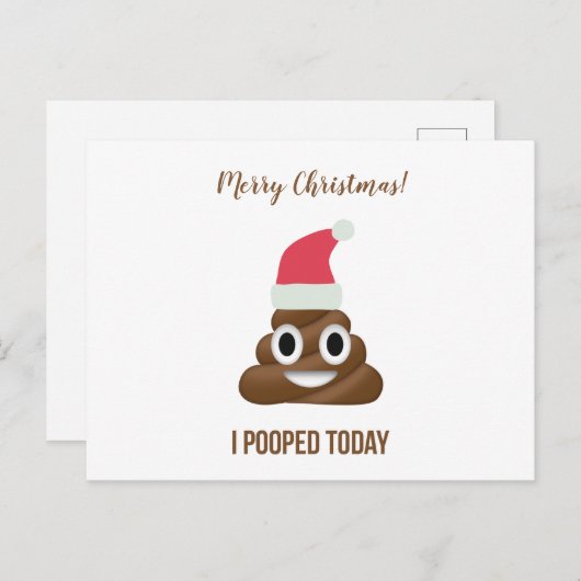 Ik heb vandaag gepoept Funny Brown Emoji Prettig k Feestdagenkaart (Voorkant / Achterkant)