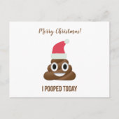 Ik heb vandaag gepoept Funny Brown Emoji Prettig k Feestdagenkaart (Voorkant)