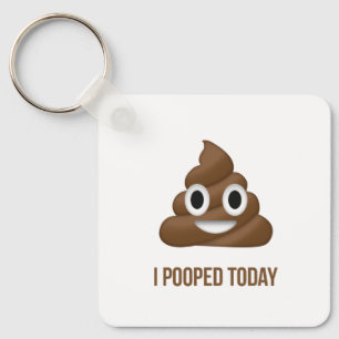 Ik heb vandaag gepoept gepersonaliseerde Poo Emoji Sleutelhanger
