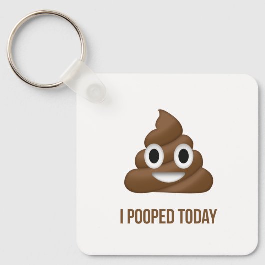Ik heb vandaag gepoept gepersonaliseerde Poo Emoji Sleutelhanger (Voorkant)