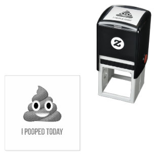 Ik heb vandaag gepoept Poep Emoji Zelfinktende Stempel