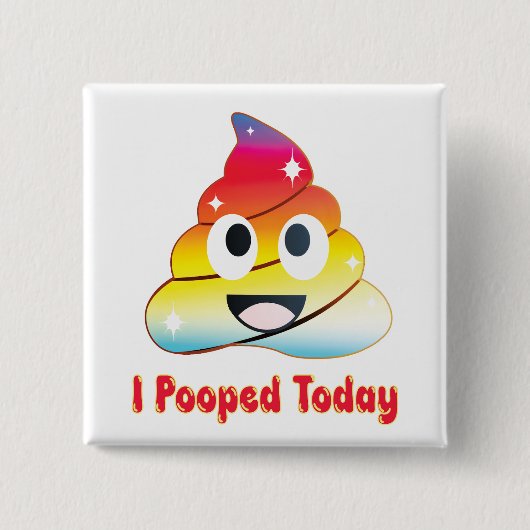 ik heb vandaag gepoept vierkante button 5,1 cm (Voorkant)