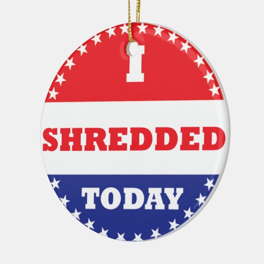 Ik heb vandaag geshredderd keramisch ornament (Links)