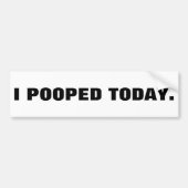 IK HEB VANDAAG GESTELD. BUMPERSTICKER (Voorkant)