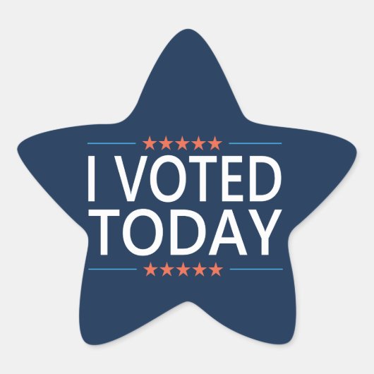 Ik heb vandaag gestemd ster sticker (Voorkant)