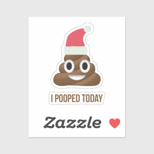 Ik heb vandaag grappig bruin Emoji-kerstPet gepost Sticker (Vel)
