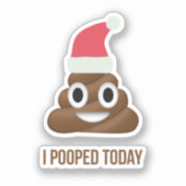 Ik heb vandaag grappig bruin Emoji-kerstPet gepost Sticker (Voorkant)