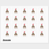Ik heb vandaag grappig bruin Emoji-kerstPet gepost Vierkante Sticker (Vel)