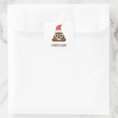 Ik heb vandaag grappig bruin Emoji-kerstPet gepost Vierkante Sticker (Tas)