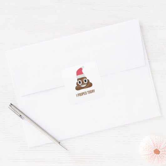Ik heb vandaag grappig bruin Emoji-kerstPet gepost Vierkante Sticker (Envelop)