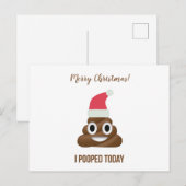 Ik heb vandaag grappige bruine Emoji-kerst gepoold Feestdagenkaart (Voorkant / Achterkant)