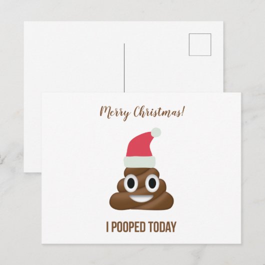 Ik heb vandaag grappige bruine Emoji-kerst gepoold Feestdagenkaart (Voorkant / Achterkant)