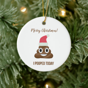 Ik heb vandaag grappige bruine Emoji-kerst gepoold Keramisch Ornament