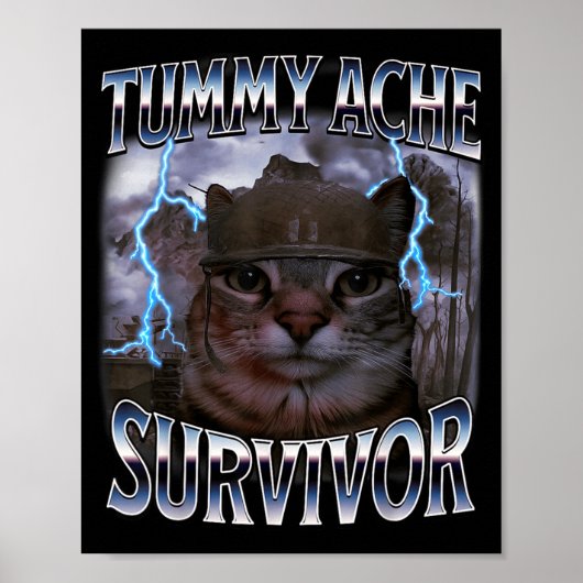 Ik heb vandaag mijn buikpijn overleefd Grappige Dw Poster (Voorkant)