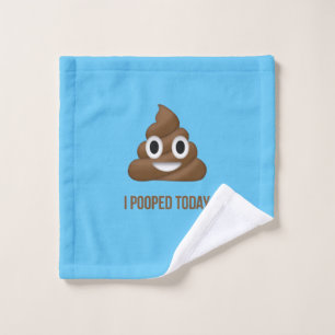 Ik heb vandaag Poo Emoji gepoold op blauw Washandje