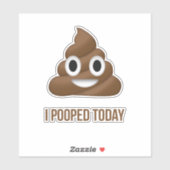 Ik heb vandaag Poo Emoticon gepoold Sticker (Vel)